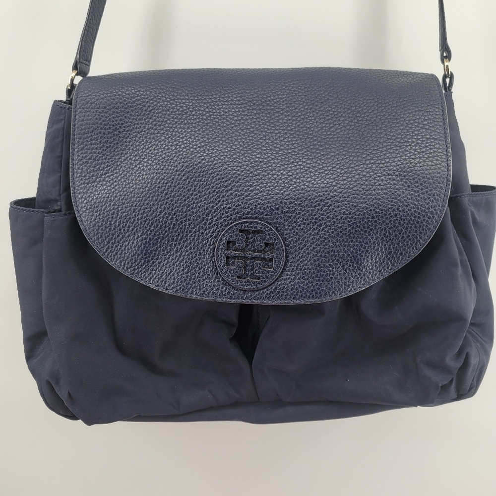 Tory Burch Navy Blue Thea Nylon Messenger Diaper Bag - Picture 2 of 11